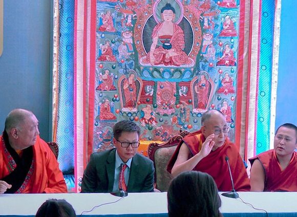 Dalai Lama Congratulating the New Khamba Lama of Mongolia