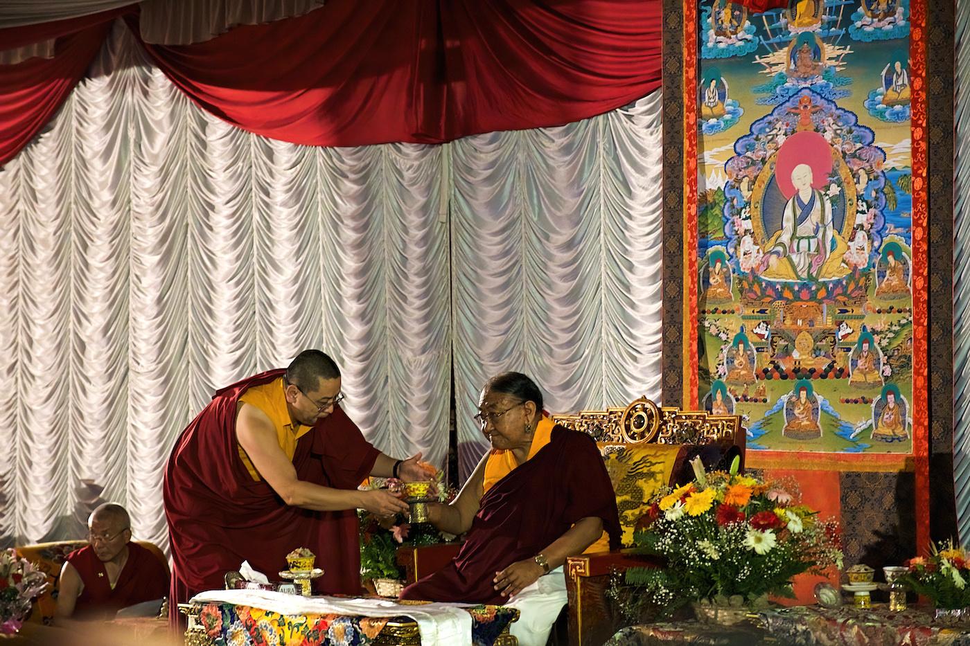 His Holiness the 41st Sakya Trizin at the International Buddhist Academy in Kathmandu. Photo by Craig Lewis